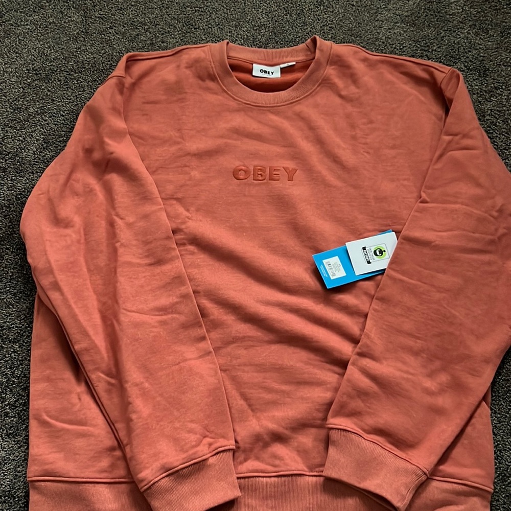 Obey burnt orange crewneck size xl new with tags